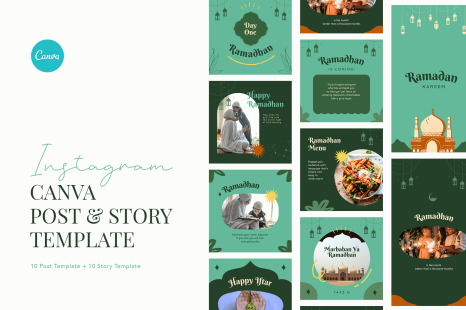 Fresh and Calming Ramadhan Instagram Canva Template