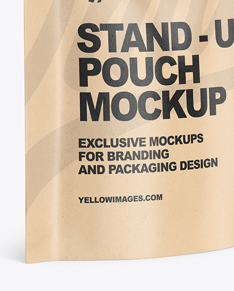 Kraft Stand Up Pouch Mockup PSD #1