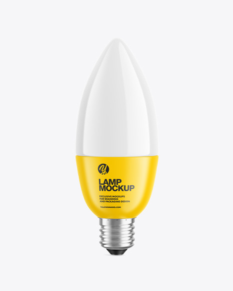 Download Candle Shaped Light Bulb Mockup In Object Mockups On Yellow Images Object Mockups