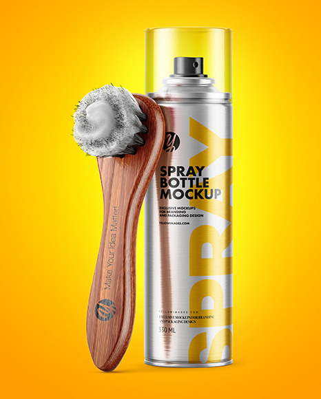 Glossy Plastic Opened Brush Pen Mockup - Front View Easy Edited