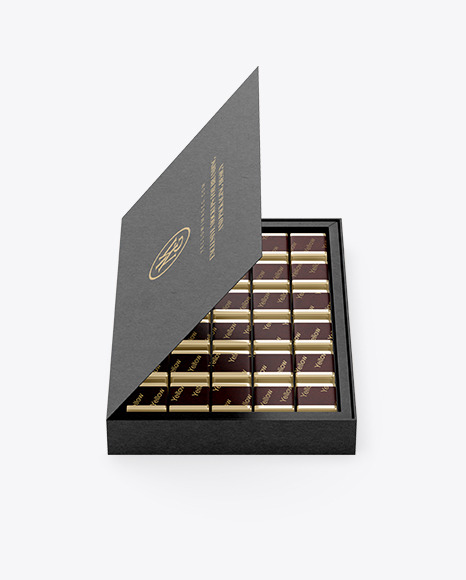 Kraft Paper Box of Chocolate Sweets Mockup