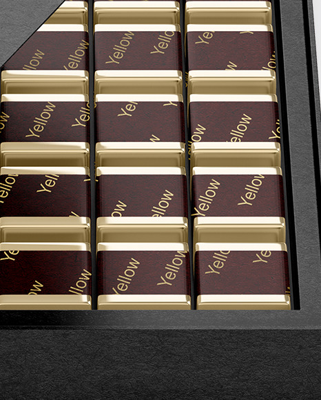 Kraft Paper Box of Chocolate Sweets Mockup PSD #2