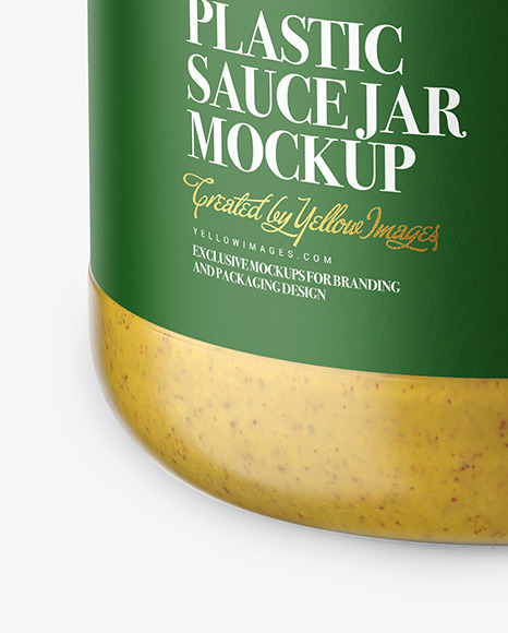 Glass Jar with Mustard Sauce Mockup PSD #6