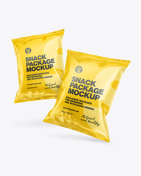Two Glossy Snack Packages Mockup