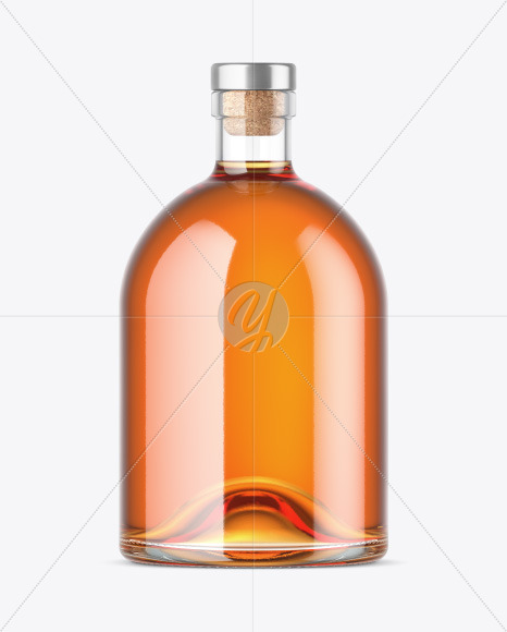Whiskey Bottle with Wooden Cap Mockup