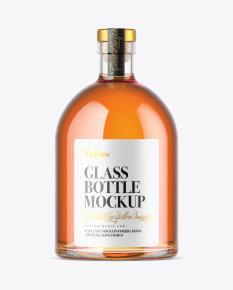 Whiskey Bottle with Wooden Cap Mockup