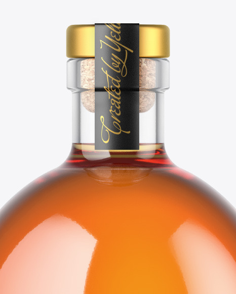 Whiskey Bottle with Wooden Cap Mockup PSD #1