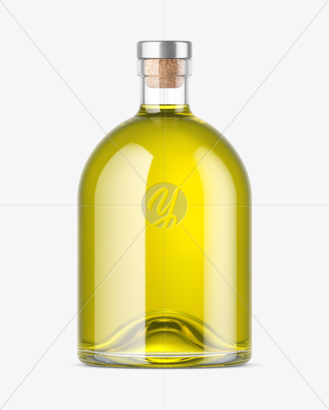 Olive Oil Bottle with Wooden Cap Mockup