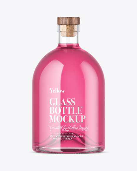 Color Liquid Bottle with Wooden Cap Mockup PSD #2