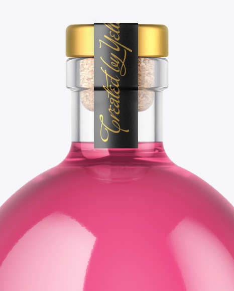 Color Liquid Bottle with Wooden Cap Mockup PSD #1