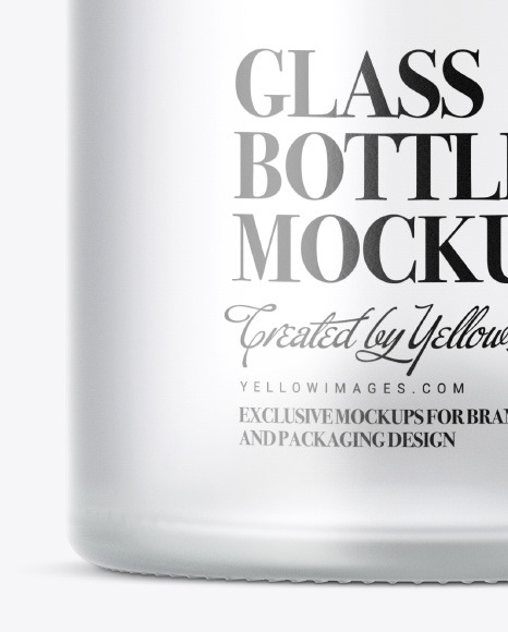 Frosted Glass Vodka Bottle with Wooden Cap Mockup PSD #7