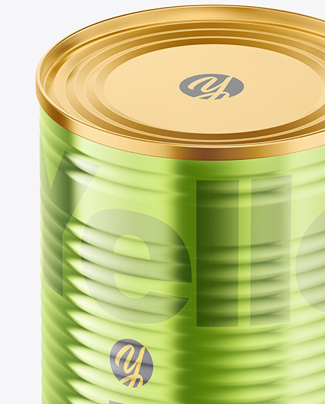 Glossy Metallic Tin Can Mockup PSD #1
