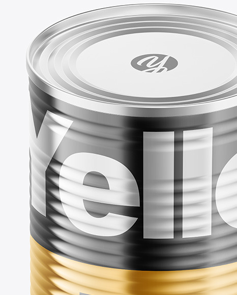 Glossy Metallic Tin Can Mockup PSD #7