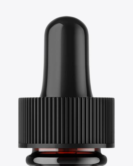 Dark Amber Glass Dropper Bottle Mockup PSD #2