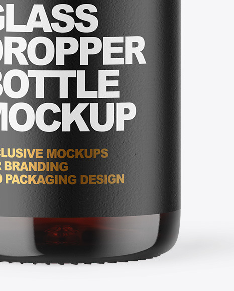 Dark Amber Glass Dropper Bottle Mockup PSD #6