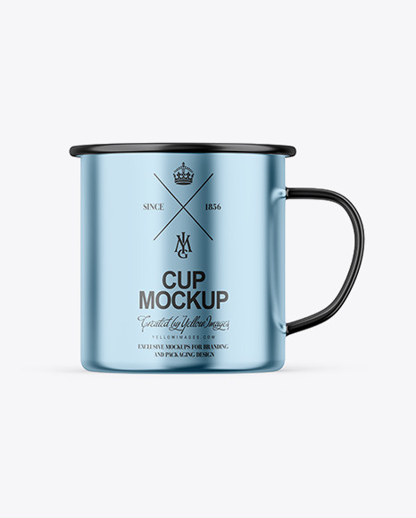 Glossy Metallic Cup Mockup PSD #2