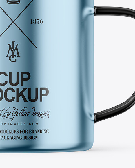 Glossy Metallic Cup Mockup PSD #3