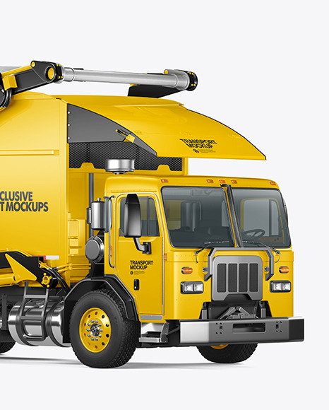 Garbage Truck Mockup - Half Side View