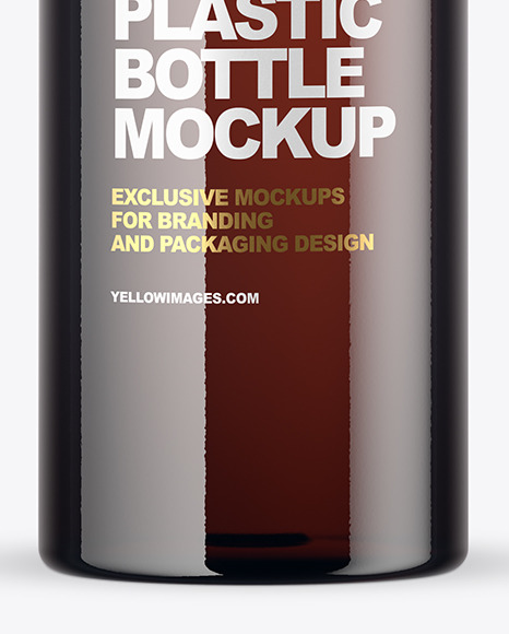 Amber Plastic Bottle Mockup PSD #7