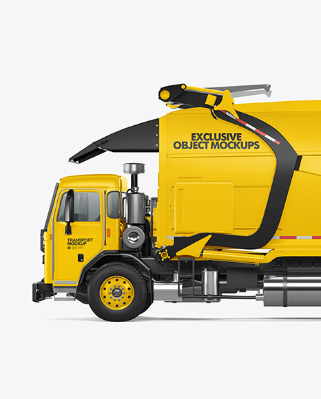 Garbage Truck Mockup - Side View
