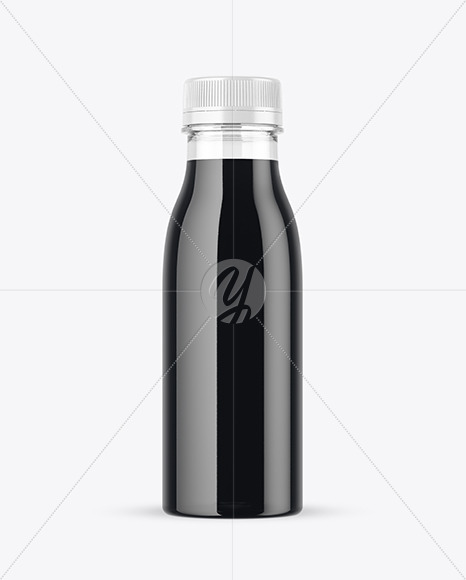 Clear Plastic Bottle with Dark Drink Mockup on Yellow Images Object Mockups