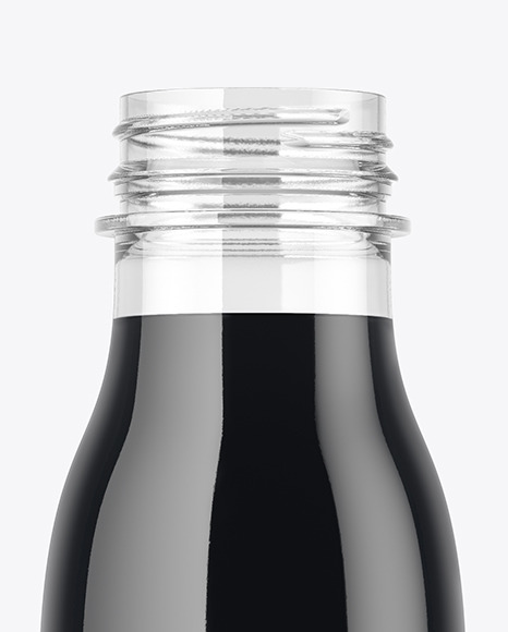 Clear Plastic Bottle  with Dark Drink Mockup PSD #1