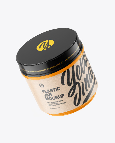 Glossy Plastic Jar Mockup PSD #2