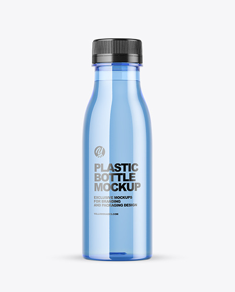 Blue Plastic Water Bottle Mockup