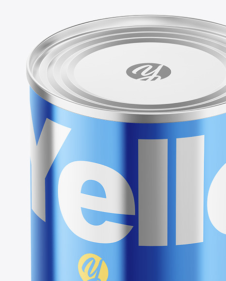 Glossy Metallic Tin Can Mockup PSD #7