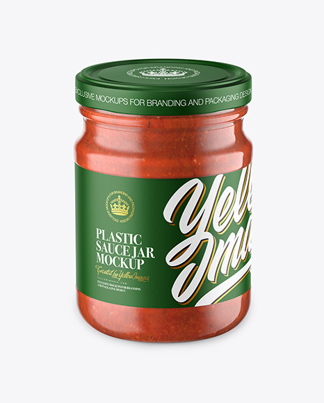 Glass Jar With Tomato Sauce Mockup