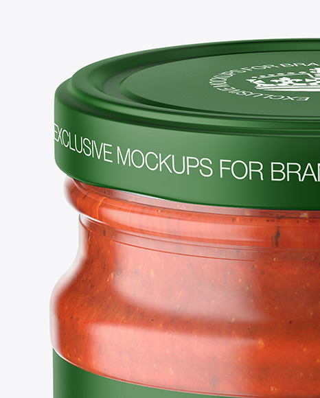 Glass Jar With Tomato Sauce Mockup PSD #2