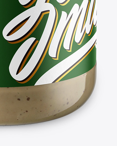 Glass Jar with Mushroom Sauce Mockup PSD #7