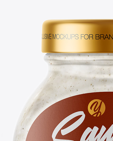 Sour Cream Sauce w  Mushrooms Jar Mockup PSD #1