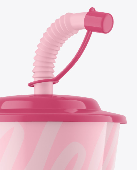 Glossy Plastic Baby Cup w  Straw Mockup PSD #2