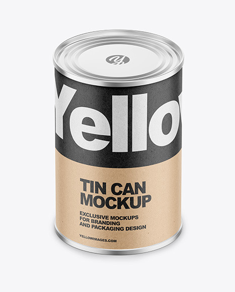 Tin Can with Kraft Finish Mockup