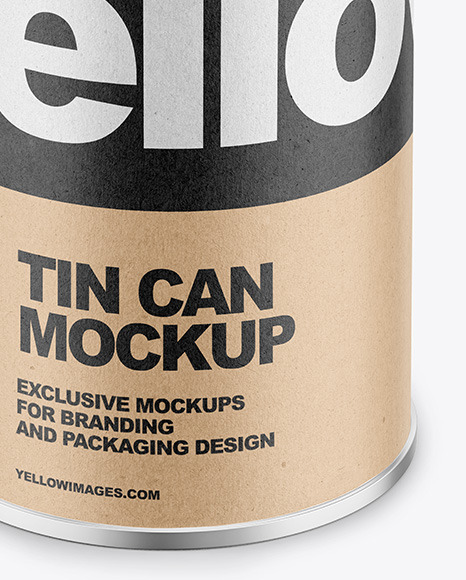 Tin Can with Kraft Finish Mockup PSD #1