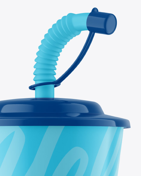 Matte Plastic Baby Cup w  Straw Mockup PSD #2
