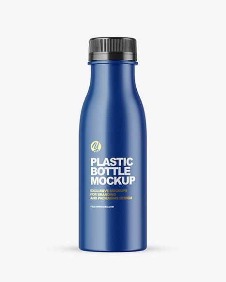 Matte Plastic Bottle Mockup on Yellow Images Object Mockups