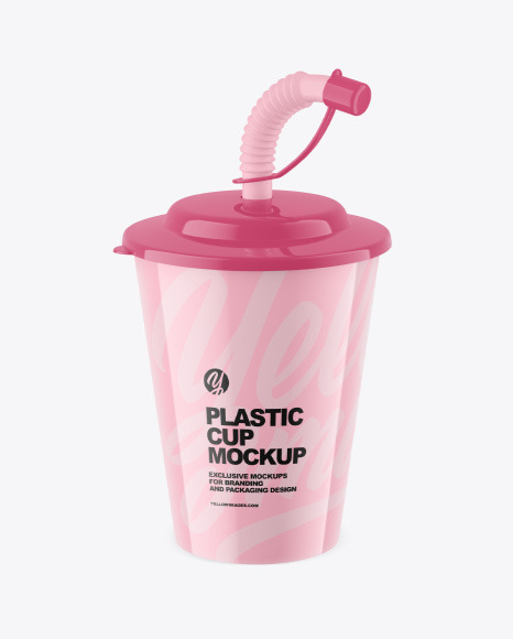 Glossy Plastic Baby Cup w  Straw Mockup PSD #4