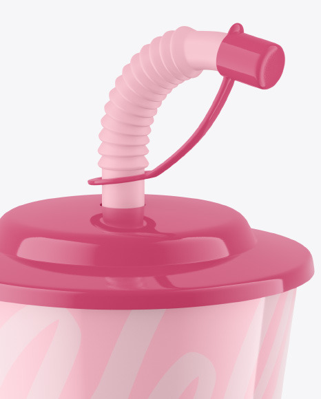 Glossy Plastic Baby Cup w  Straw Mockup PSD #2