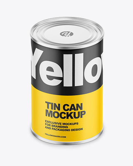 Tin Can with Paper Finish Mockup