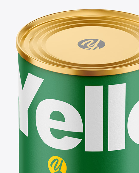 Tin Can with Paper Finish Mockup PSD #1