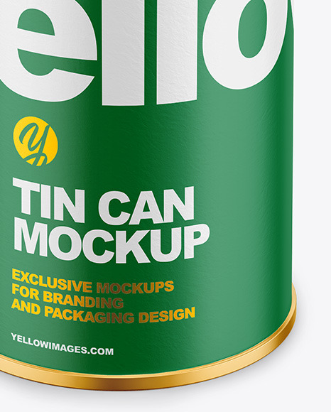 Tin Can with Paper Finish Mockup PSD #6