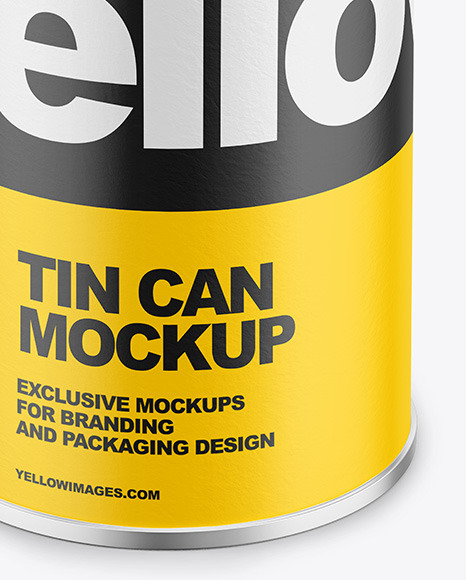 Tin Can with Paper Finish Mockup PSD #5