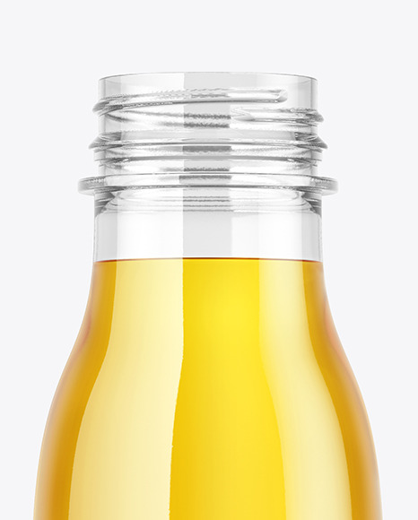 Clear Plastic Apple Juice Bottle Mockup PSD #1