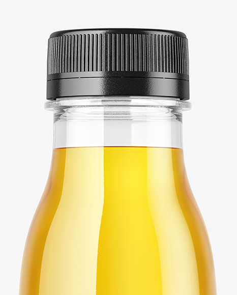 Clear Plastic Apple Juice Bottle Mockup PSD #6