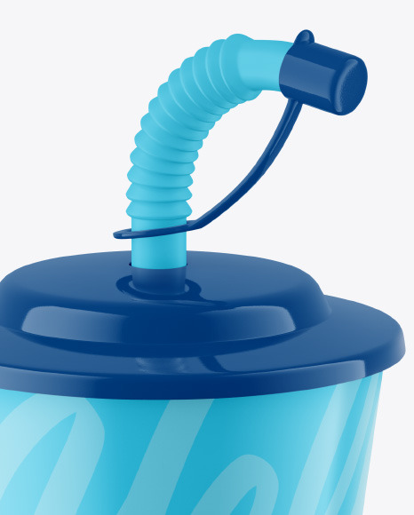 Matte Plastic Baby Cup w  Straw Mockup PSD #2
