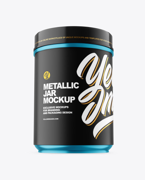 Metallic Plastic Jar Mockup PSD #2