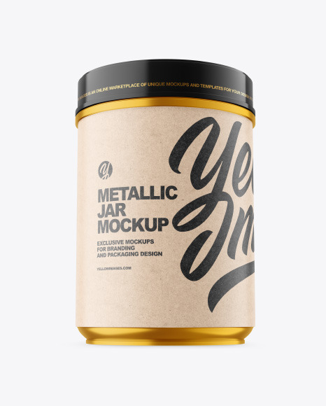 Metallic Plastic Jar Mockup PSD #3