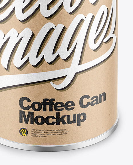 Coffee Tin Can with Kraft Finish Mockup PSD #4